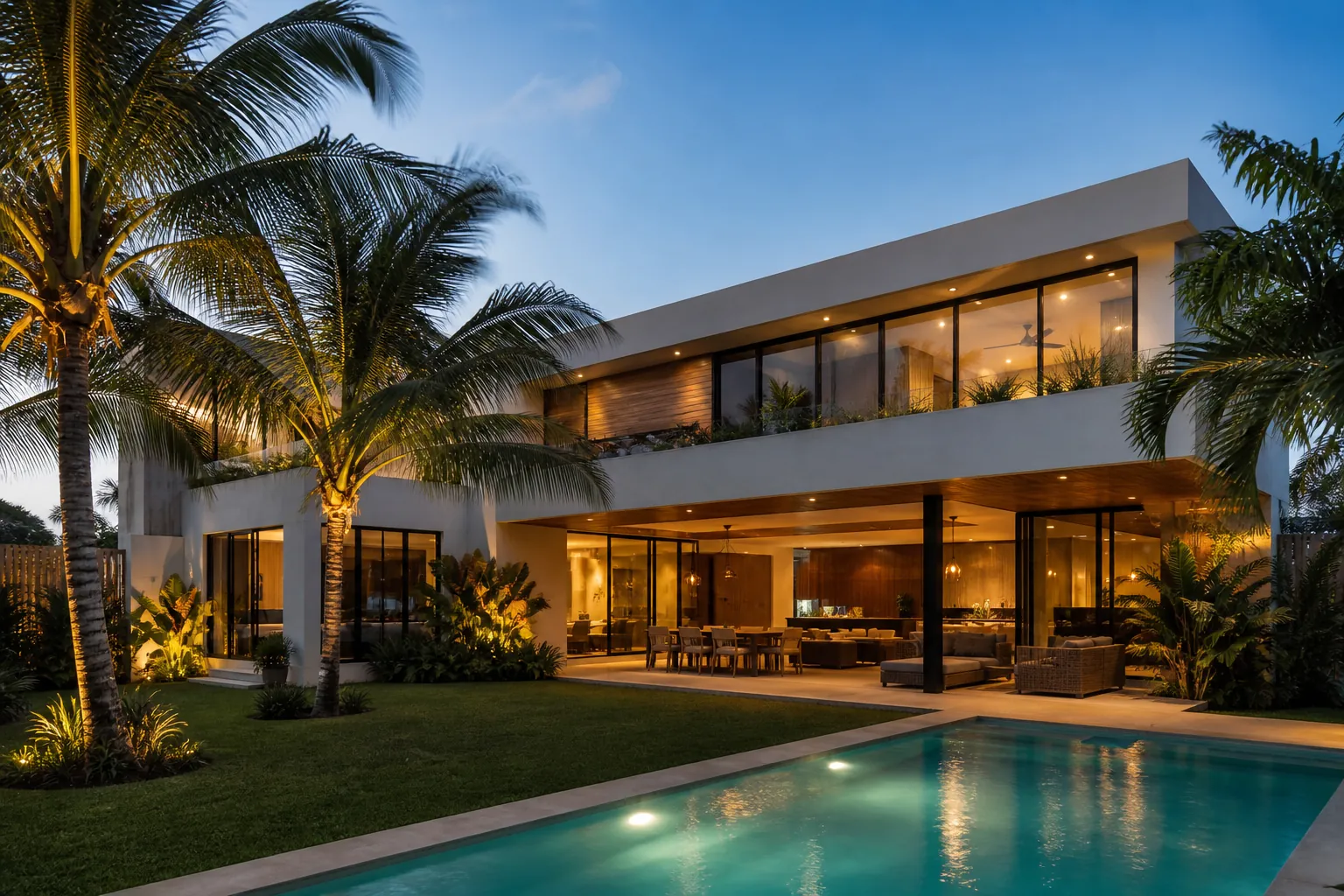 Residencia Skyline con ampliación y jardín tropical
